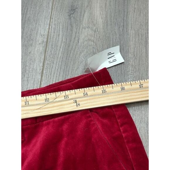 NWT GAP Womens Downtown Velvet Pants Straight Leg Flat Front Career Red Size 8 - Picture 9 of 11